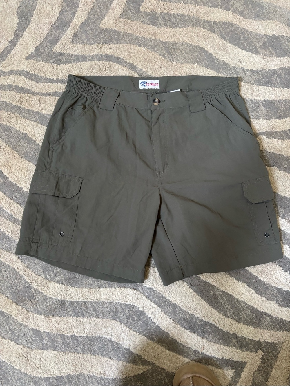 Men's Olive Green Cargo Shorts all American fishermen men’s m 32-34